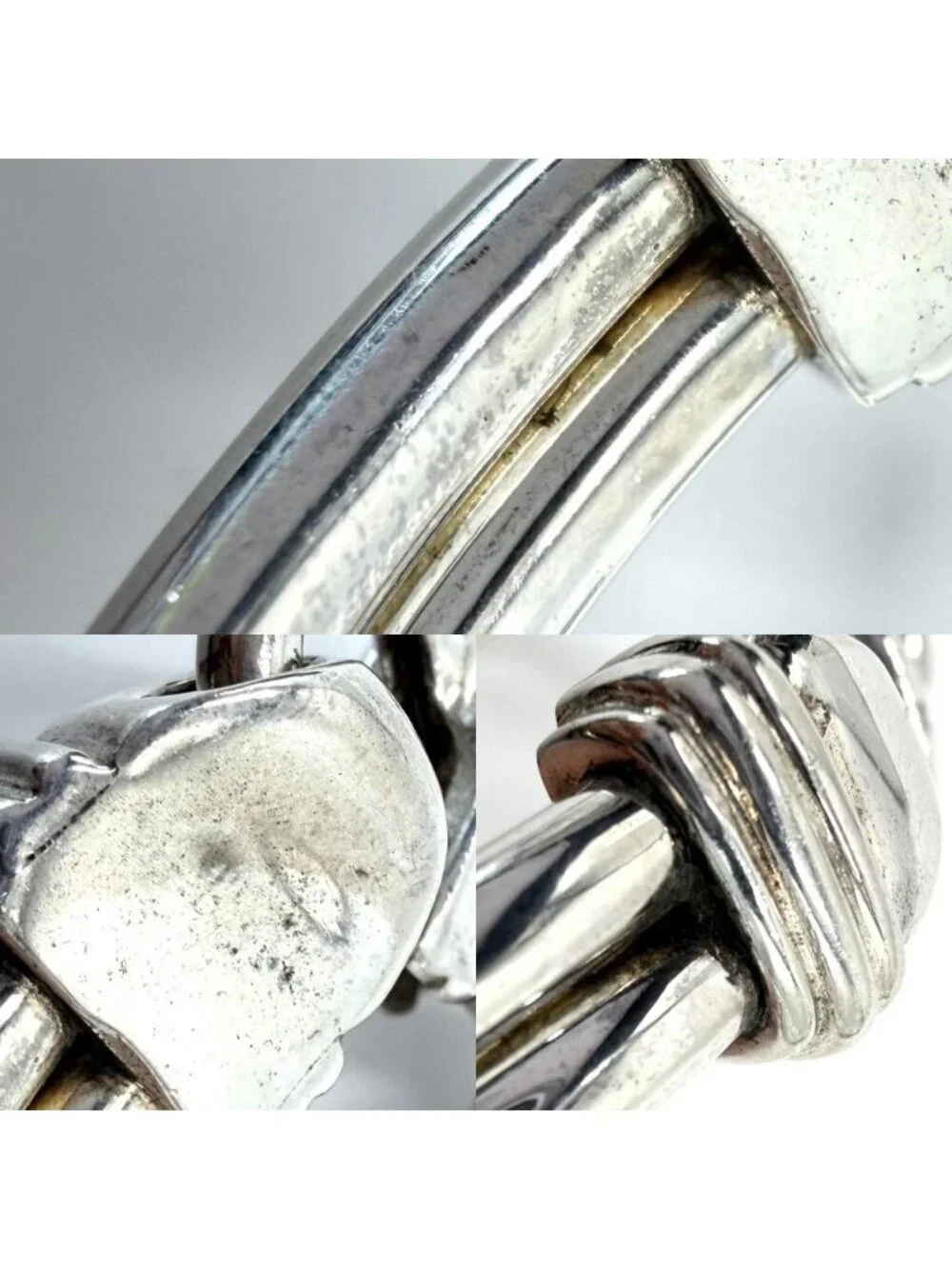 Tiffany & Co Bangle Double Loop Combination Bracelet 18k YG 925 Sterling Silver